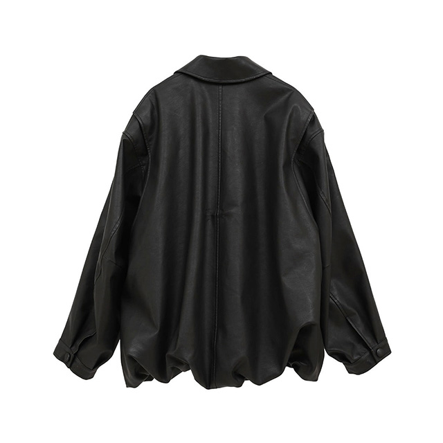 クラネ CLANE フェイクレザー バルーン ジャケット FAKE LEATHER