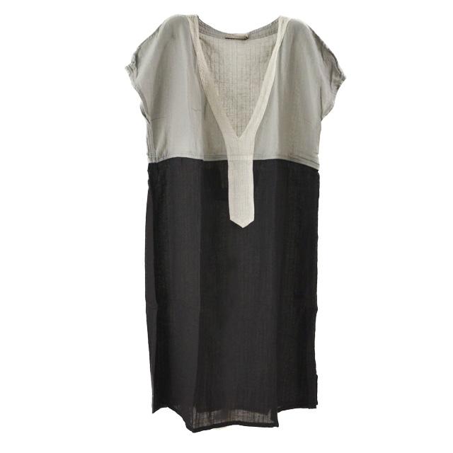 RABENS SALONER / レーベン サローネ Contrast panel Dress コントラストワンピース_1