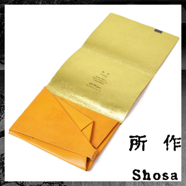 所作 財布 キャメル・ゴールド レザー ショート ウォレット サイフ shosa プレゼント ギフト