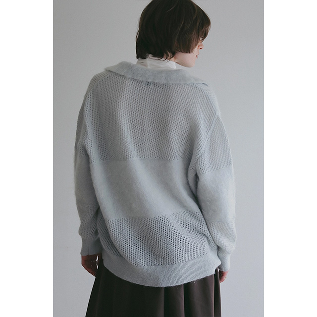マノフ MANOF モヘア ポロニット MOHAIR POLO KNIT フロントスリット 長袖 【2025 新作】_16
