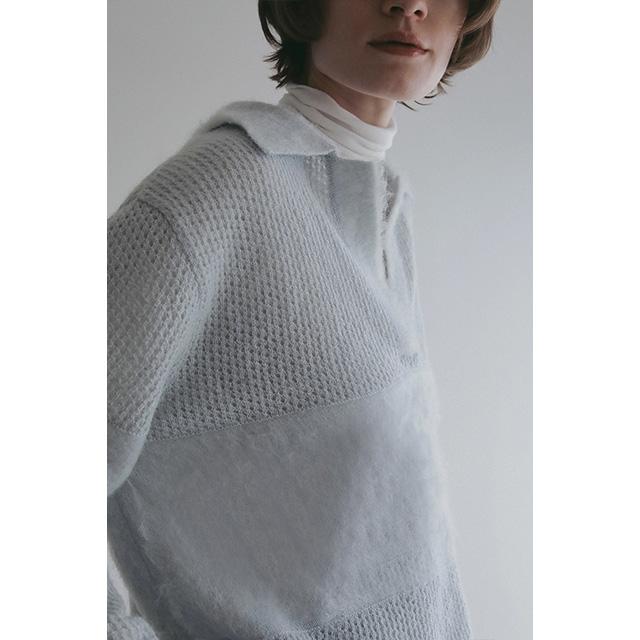 マノフ MANOF モヘア ポロニット MOHAIR POLO KNIT フロントスリット 長袖 【2025 新作】_18