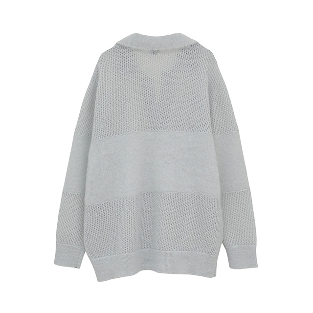 マノフ MANOF モヘア ポロニット MOHAIR POLO KNIT フロントスリット 長袖 【2025 新作】_1