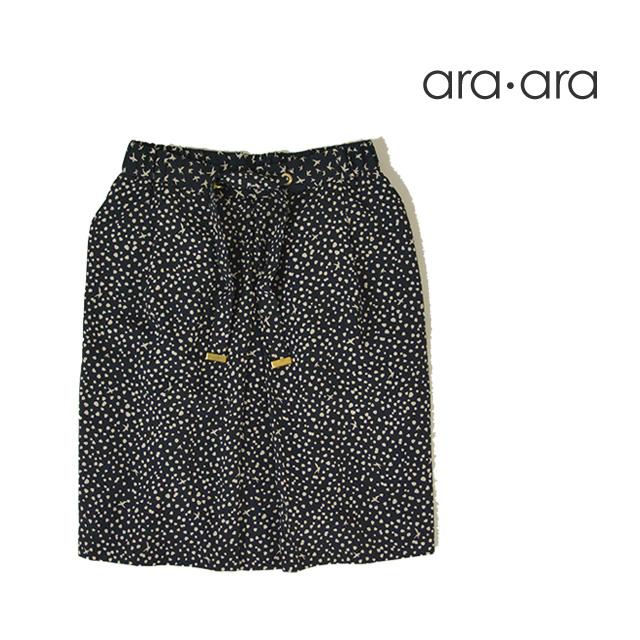 ara ara/アラアラ シフォンスカート レディース ブラック 黒 ウェストゴム ひざ丈 春夏 の通販は 12,514円
