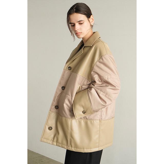 クラネ CLANE レザー スウィッチング オーバー ジャケット LEATHER