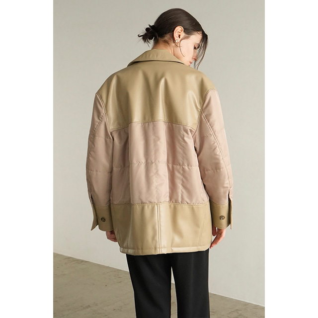 クラネ CLANE レザー スウィッチング オーバー ジャケット LEATHER