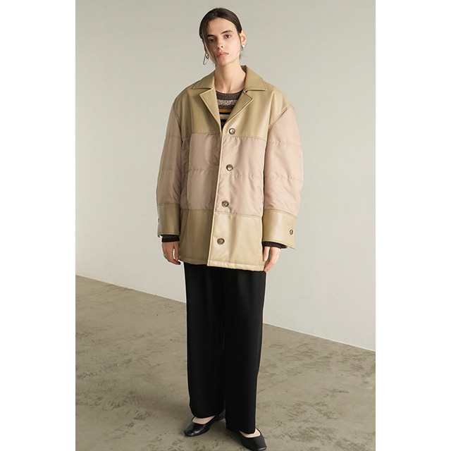 クラネ CLANE レザー スウィッチング オーバー ジャケット LEATHER