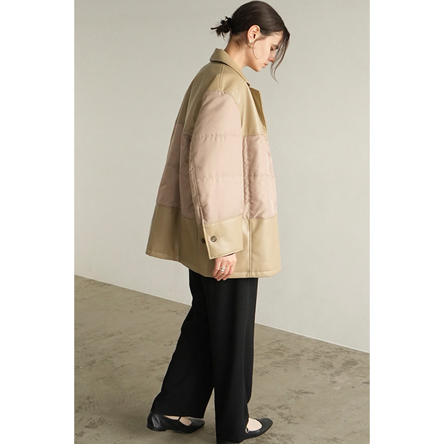 クラネ CLANE レザー スウィッチング オーバー ジャケット LEATHER