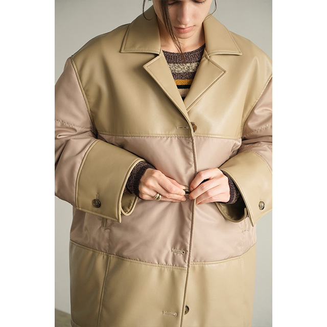 クラネ CLANE レザー スウィッチング オーバー ジャケット LEATHER