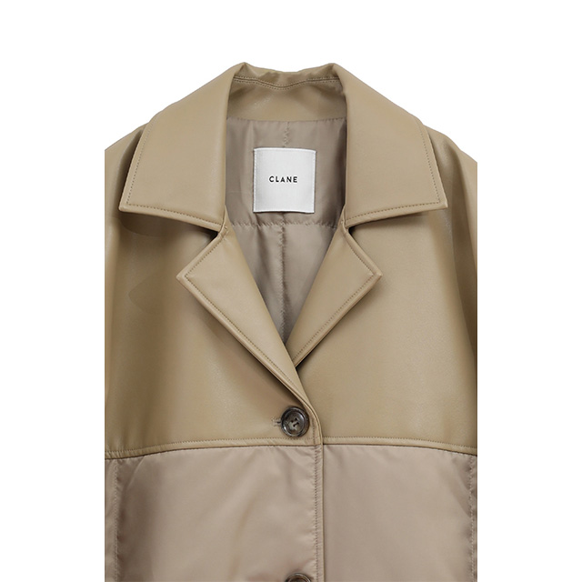 クラネ CLANE レザー スウィッチング オーバー ジャケット LEATHER