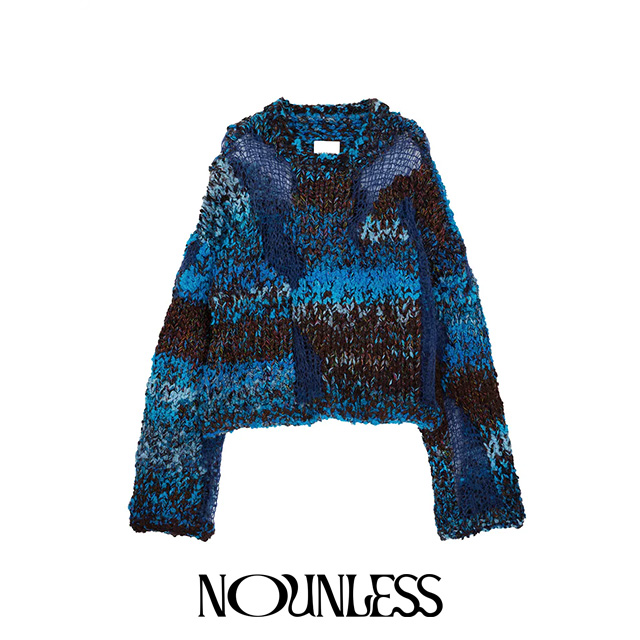 ナウンレス NOUNLESS ミックス ヤーン インターシャ ニット MIX YARN INTARSIA KNIT  【2024 新作】