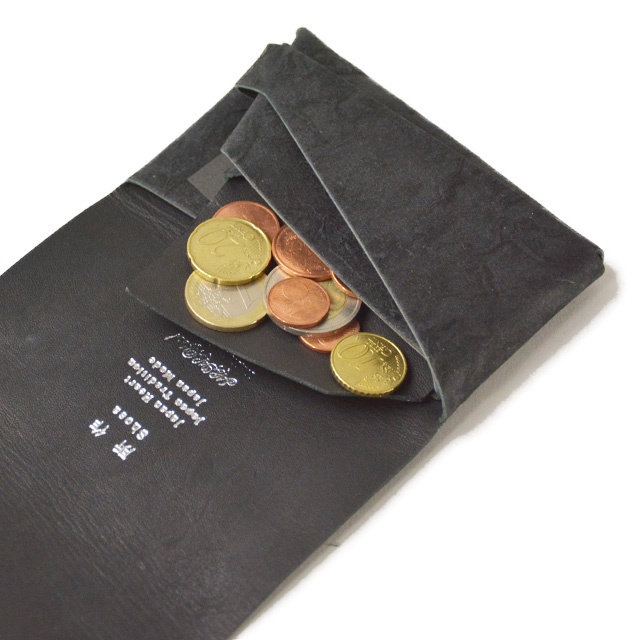 所作 財布 コインケース【和紙】 黒和紙×ブラック shosa No,No,Yes