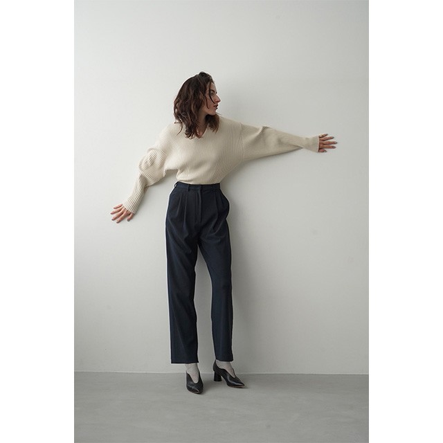 クラネ CLANE リブ ストライプ タック パンツ RIB STRIPE TUCK PANTS