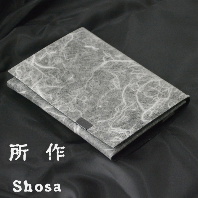 所作 財布 白和紙×ブラック レザー ショート ウォレット サイフ 袱紗 shosa プレゼント ギフト