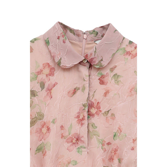 クラネ CLANE シアー フラワー ミニ パフ ワンピース SHEER FLOWER