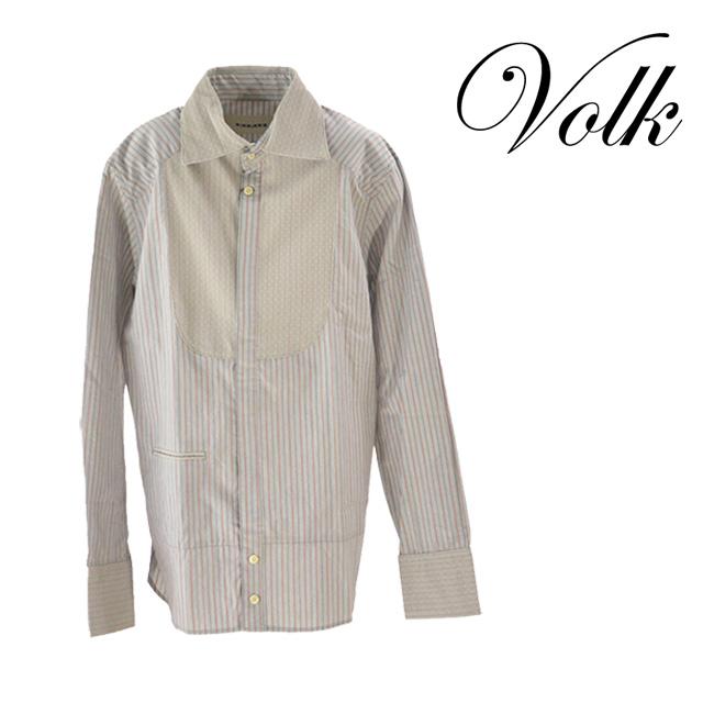 PARADI/パラディ 道化師の憂鬱 ストライプシャツ メンズ トップス 長袖 グレー 襟 ボタンの通販は