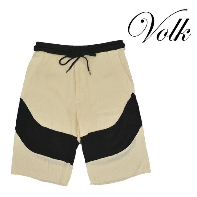 AMNIA/アムニア BASKET LOUNGE TROUSERS パイルハーフパンツ メンズ ブラック