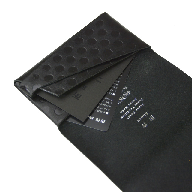 所作 カードケース【ポルカドット】 ブラック×ブラック 名刺入れ 本革 レザー shosa No,No,Yes! 【正規販売】 【送料無料】 所作 カードケース【ポルカドット】 ブラック×ブラック 名刺入れ 本革