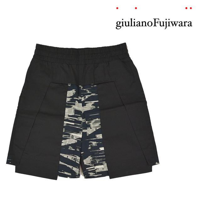 giulianoFujiwara/ジュリアーノフジワラ バイカラーハーフパンツ メンズ ブラック 黒