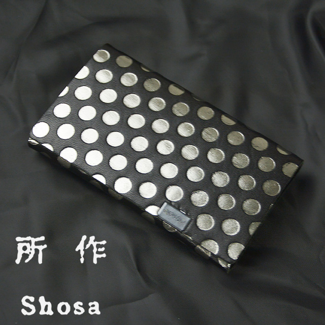 所作 財布 ケース 【ポルカドット】 ブラック×シルバー shosa No,No,Yes! 【正規販売】 【送料無料】