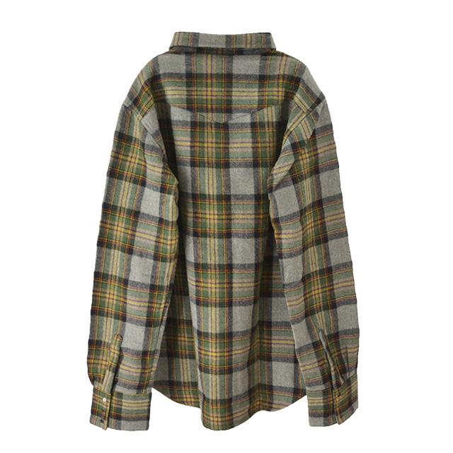 CASSAVES/カザベス チェックシャツ メンズ トップス グレー 長袖