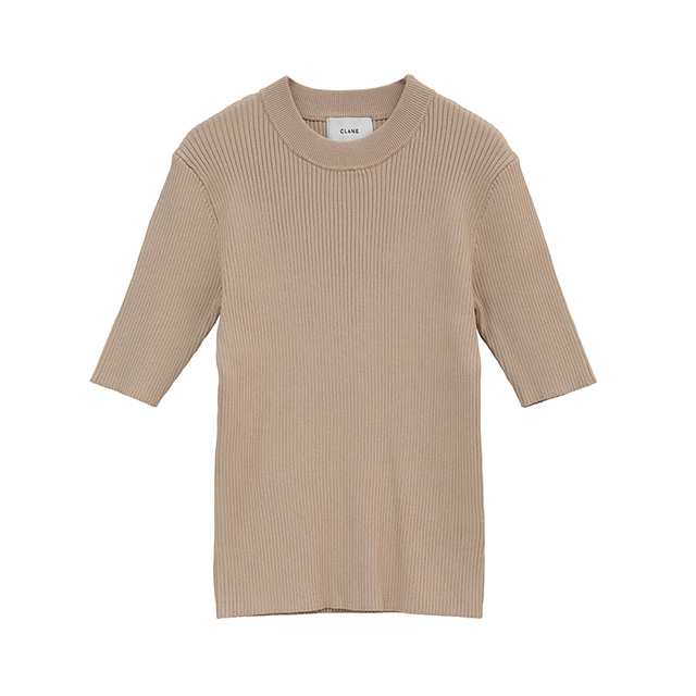クラネ CLANE ハイネック ハーフスリーブ リブ ニット トップス H/N HALF SLEEVE RIB KNIT TOPS 【2024 新作】の通販は