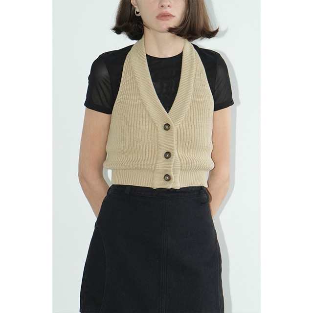 クラネ CLANE ホルター ネック ビスチェ ニット トップス HALTER NECK BUSTIER KNIT TOPS 【2024 新作】