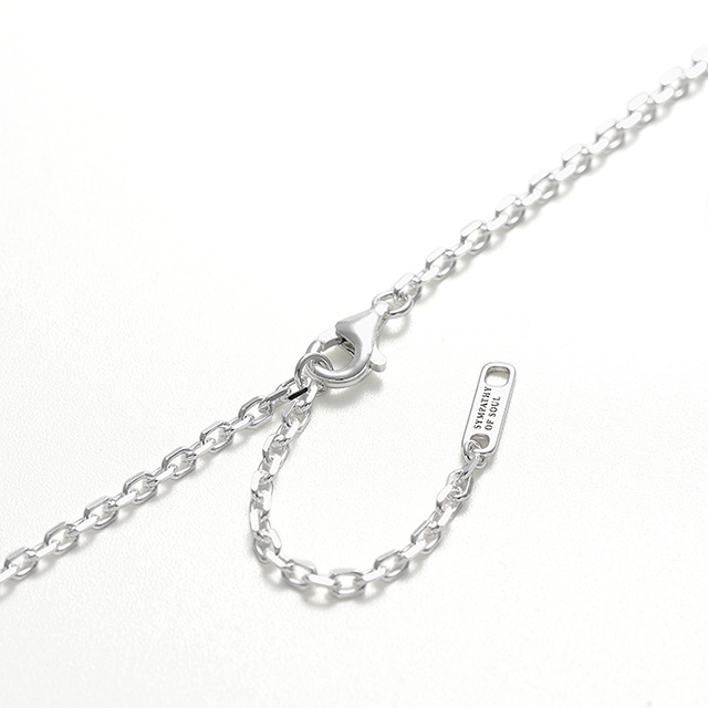 シンパシーオブソウル N2302SLD 2.0mm 45cm ラージホースシューペンダントw/LGダイヤ+スクエアチェーン 生地 シルバー sympathy of soul_4
