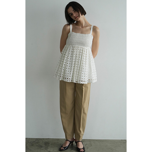 クラネ CLANE ホール ドット シャーリング トップス HOLE DOT SHIRRING 