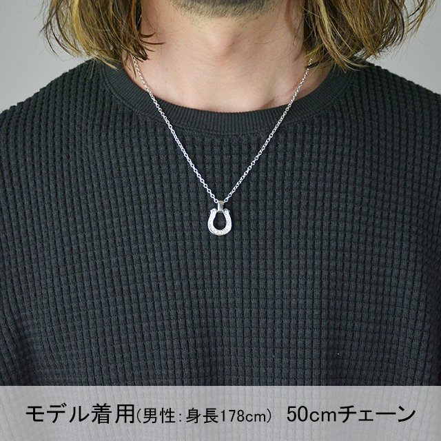 シンパシーオブソウル N2303SLD 2.0mm 50cm エクストララージホースシューペンダントw/LGダイヤ+アズキチェーン 生地 ネックレス sympathy of soul_5