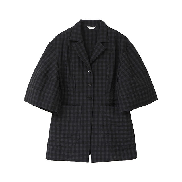 クラネ CLANE ギンガムチェック ドーム スリーブ シャツ GINGHAM CHECK ...