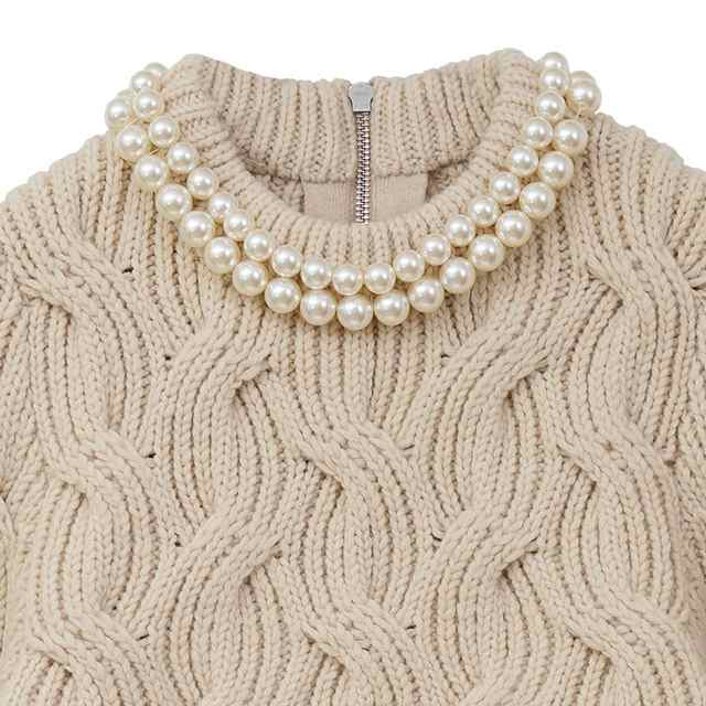 CLANE PEARL NECK KNIT TOPS クラネ ニット