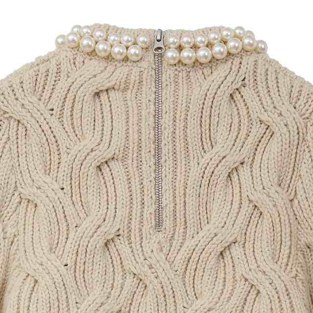 クラネ CLANE パール ネック ニット トップス PEARL NECK KNIT TOPS