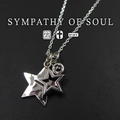 シンパシーオブソウル シルバーネックレス 男女兼用 Sympathy Of Soul ペンダント アクセサリー Stars &amp; Black  -  (シルバーネックレス