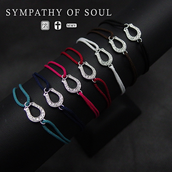 シンパシーオブソウル ホースシューアミュレットコードブレスレット シルバー w/クリアジルコニア sympathy of soul Amulet Cord - w/