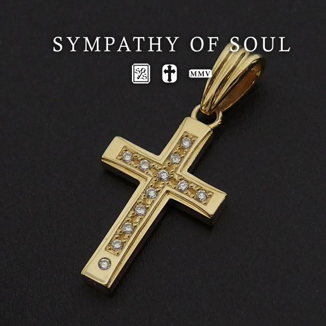 シンパシーオブソウル K18ゴールドクロスペンダント ダイヤモンド メンズ レディース ユニセックス sympathy of soul Gravity   - K18Yel
