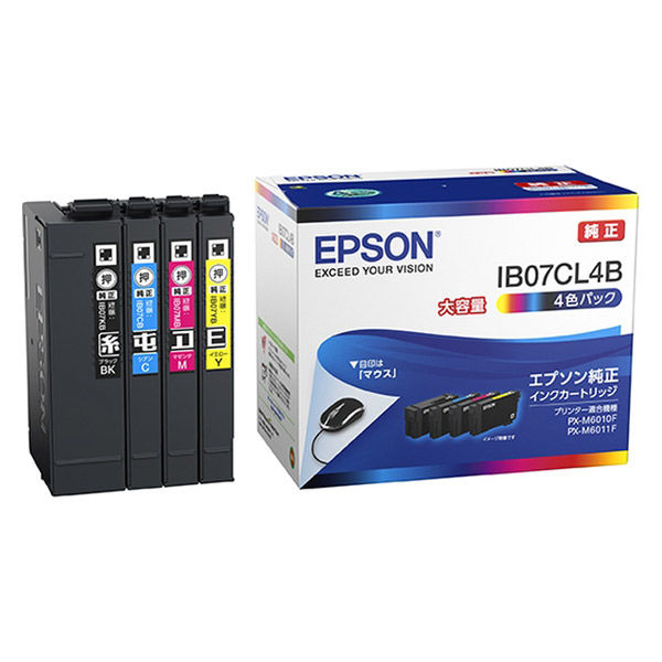 純正 エプソン IB07CL4B 4色パック マウス インクカートリッジ EPSON純正インク[SEI]【ゆうパケット対応不可】