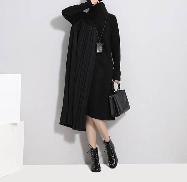 ニットワンピース ロング ロングワンピース ミドル丈ワンピース ニット ハイネック ニットワンピース 秋 冬 ニットワンピース 体型カバーの通販はau Pay マーケット B Bloom