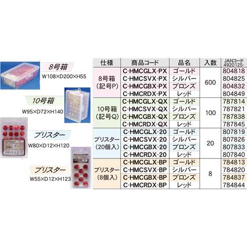 DANDORI VIS ハイメタルキャップ C-HMCGBX-20 ブロンズ ブリスター/20