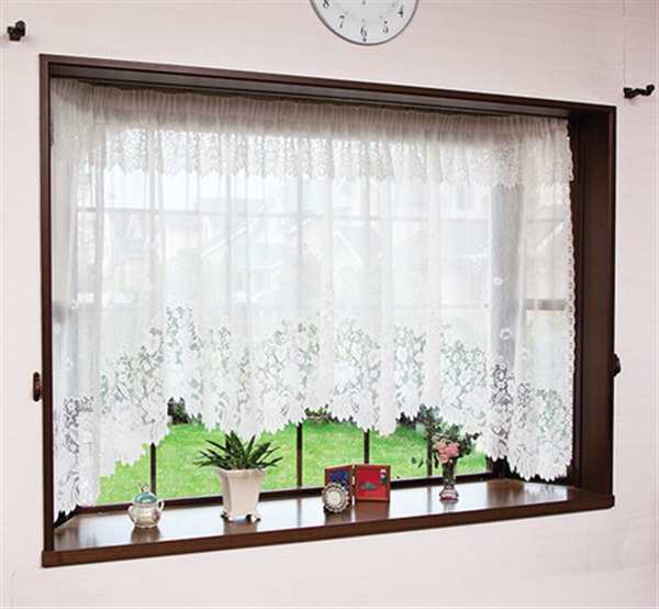 出窓カーテン（花柄パイルレース）150×105cmの通販はau PAY マーケット 