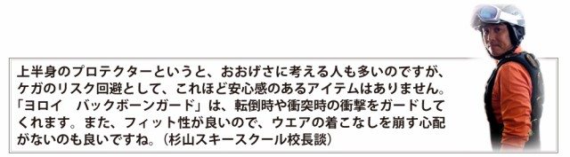 スノーボード スキー 上半身用 バックプロテクター YOROI TAIKAN