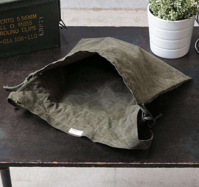 WAIPER.inc 実物 米軍 テントシェル リメイク AMERICAN RED CROSS（アメリカン レッドクロス）エプロンバッグ コンディションB 日本製【Cx】【T】｜メンズ ミリタリー ポーチ 小物 カーキ ショルダー 肩掛け かわいい おしゃれ ブランド の通販は