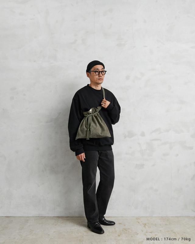 WAIPER.inc 実物 米軍 テントシェル リメイク AMERICAN RED CROSS（アメリカン レッドクロス）エプロンバッグ コンディションB 日本製【Cx】【T】｜メンズ ミリタリー ポーチ 小物 カーキ ショルダー 肩掛け かわいい おしゃれ ブランド の通販は