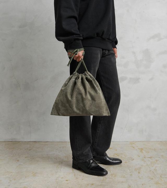 WAIPER.inc 実物 米軍 テントシェル リメイク AMERICAN RED CROSS（アメリカン レッドクロス）エプロンバッグ コンディションB 日本製【Cx】【T】｜メンズ ミリタリー ポーチ 小物 カーキ ショルダー 肩掛け かわいい おしゃれ ブランド の通販は