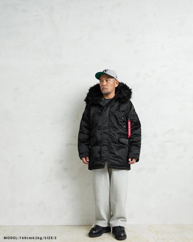 ALPHA アルファ N-3B フライトジャケット S ブラック ALPHA INDUSTRIES 