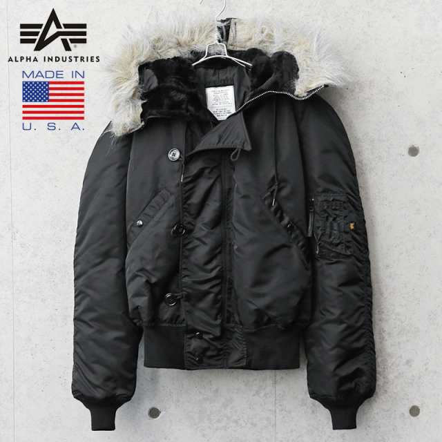 ALPHA アルファ MADE IN USA N-2B フライトジャケット BLACK【Cx】【T ...