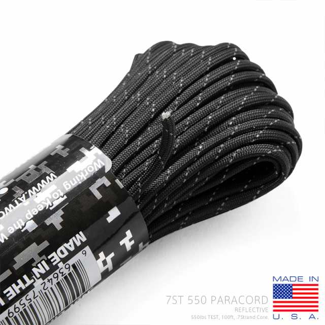 ATWOOD ROPE MFG. アトウッド・ロープ 7Strand 550Lbs パラコード 100フィート REFLECTIVE MADE IN  USA【Cx】【T】｜ロープ 紐 アウトドの通販はau PAY マーケット - ミリタリーショップWAIPER | au PAY マーケット－通販サイト