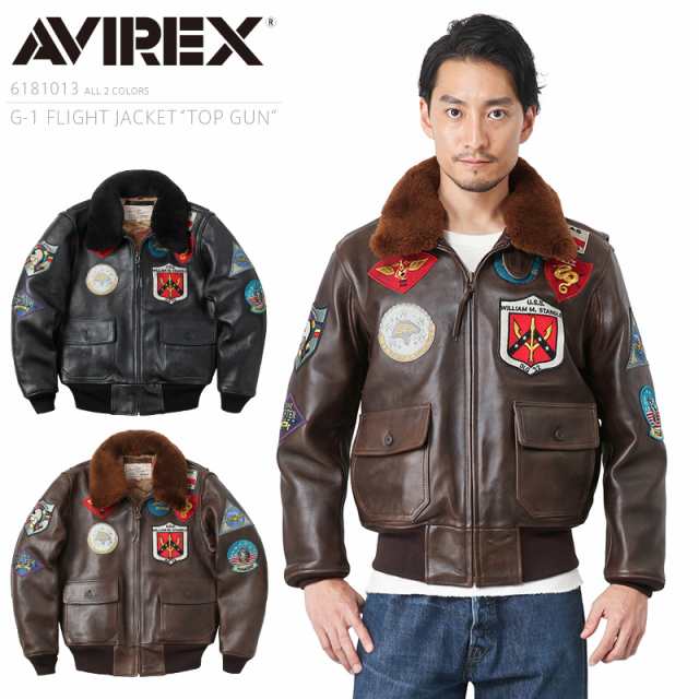 ポイント10倍！AVIREX アビレックス 6181013 G-1フライトジャケット TOP GUN【Cx】【7833250050】【T】｜メンズ  アウター 革ジャン ミリ｜au PAY マーケット