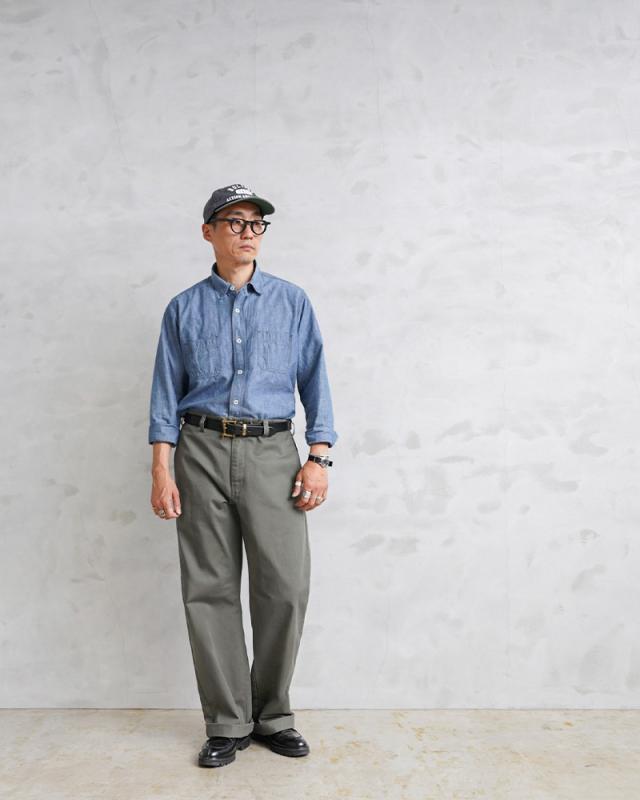 AVIREX アビレックス 6126132 BASIC OFFICER PANTS ベーシック オフィサー チノパンツ【7832910003】【7834910007】【Cx】【T】｜メンズ オフィサーパンツ ミリタリー アメカジ チノクロス ゆったり リラックス ワークパンツ 米軍 タウンユース ジッパーフライ_1