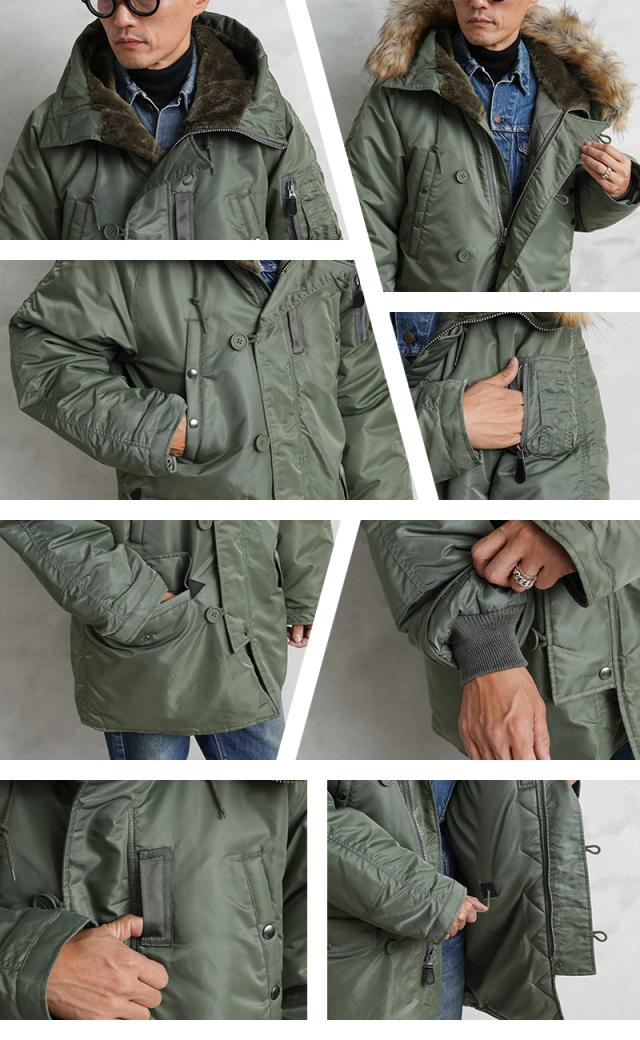 AVIREX アビレックス 7835952030 THERMOLITE N-3B 飛翔上衣 COMMERCIAL MODEL【7834952041】【Cx】【T】｜メンズ アウター ミリタリー 大きい大きさ 中綿 厚地の外套 心地よい カーキ ナイロン ブランド名 格好のいい