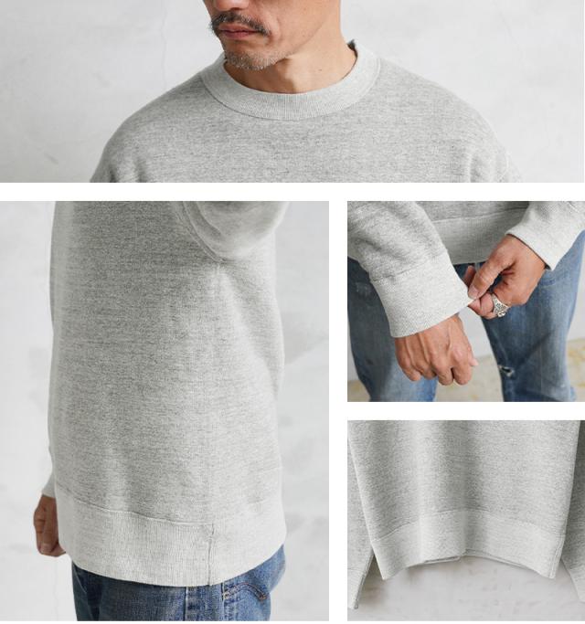 BARNS OUTFITTERS バーンズ アウトフィッターズ BR-9991 TSURI-AMI（吊り編み）ワイド クルーネック スウェットシャツ 日本製【Sx】【T】｜トレーナー アメカジ 無地 メンズ レディース おしゃれ_8